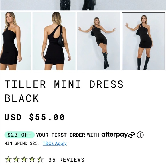 Princess Polly Tiller Mini Dress Black NWOT - Picture 8 of 14